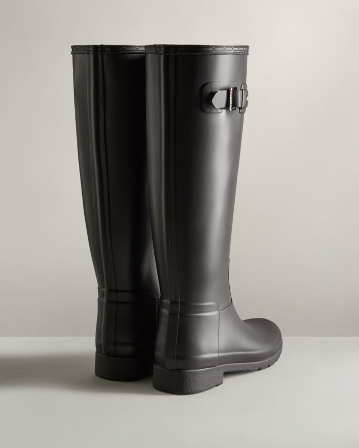 Black Women's Hunter Refined Slim Fit Rain Boots | runVAh7y