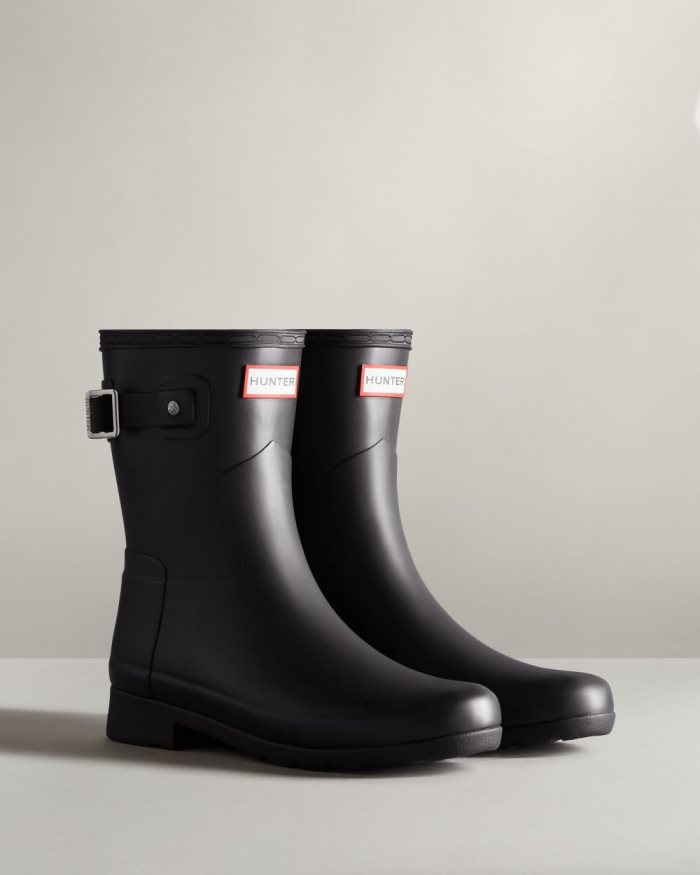 Black Women's Hunter Refined Slim Fit Short Rain Boots | Lhl2p7iF