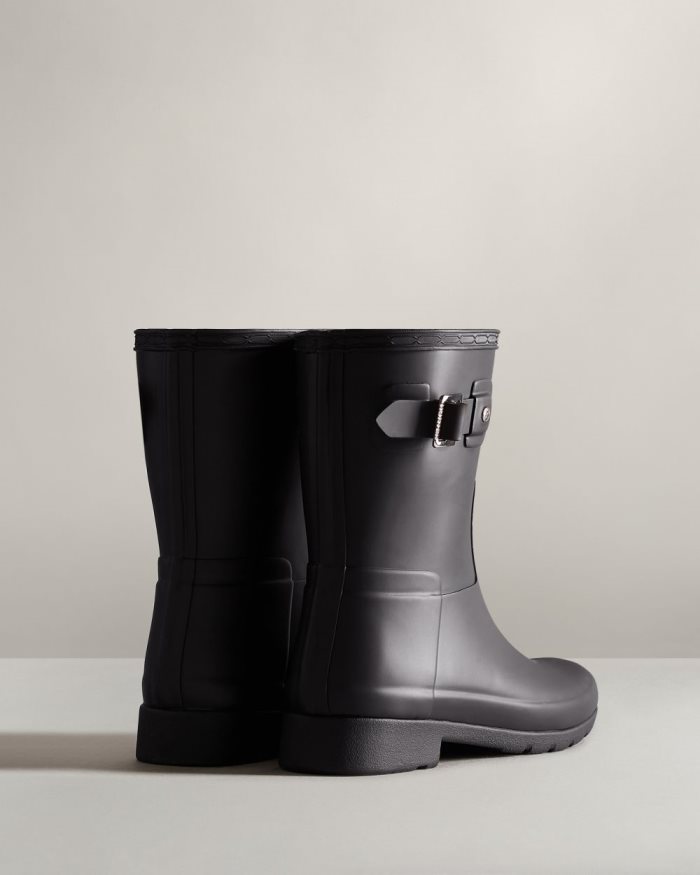 Black Women's Hunter Refined Slim Fit Short Rain Boots | Lhl2p7iF