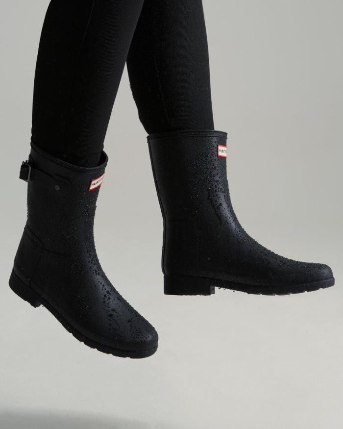 Black Women's Hunter Refined Slim Fit Short Rain Boots | Lhl2p7iF