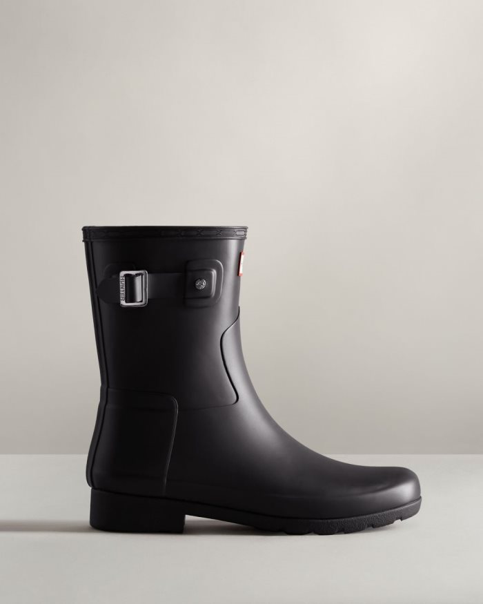 Black Women's Hunter Refined Slim Fit Short Rain Boots | Lhl2p7iF