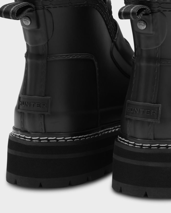 Black Women's Hunter Refined Stitch Detail Loafer Rain Boots | BKxShLEB