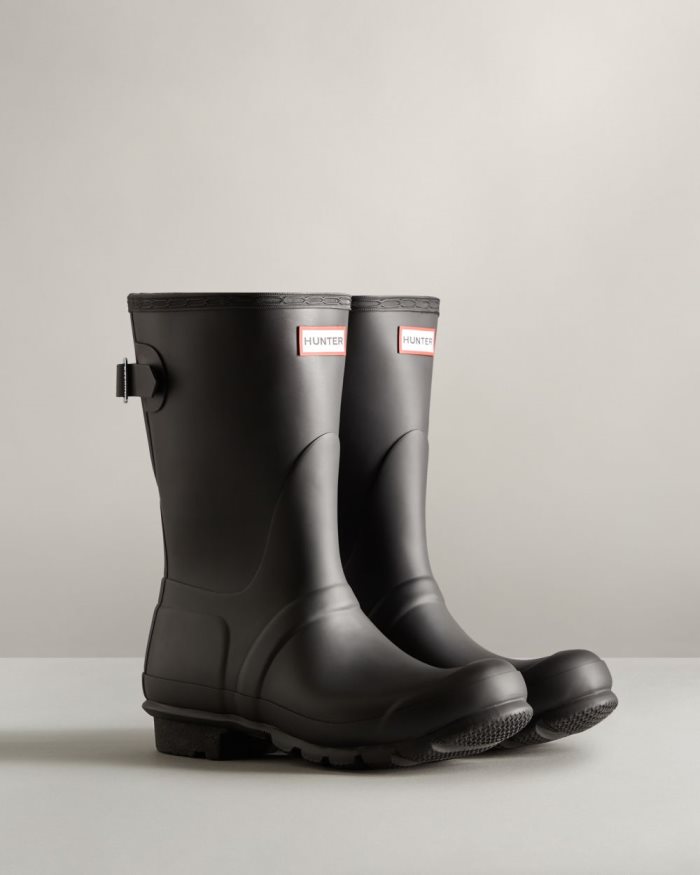 Black Women's Hunter Short Back Adjustable Rain Boots | g0ngZ4E0