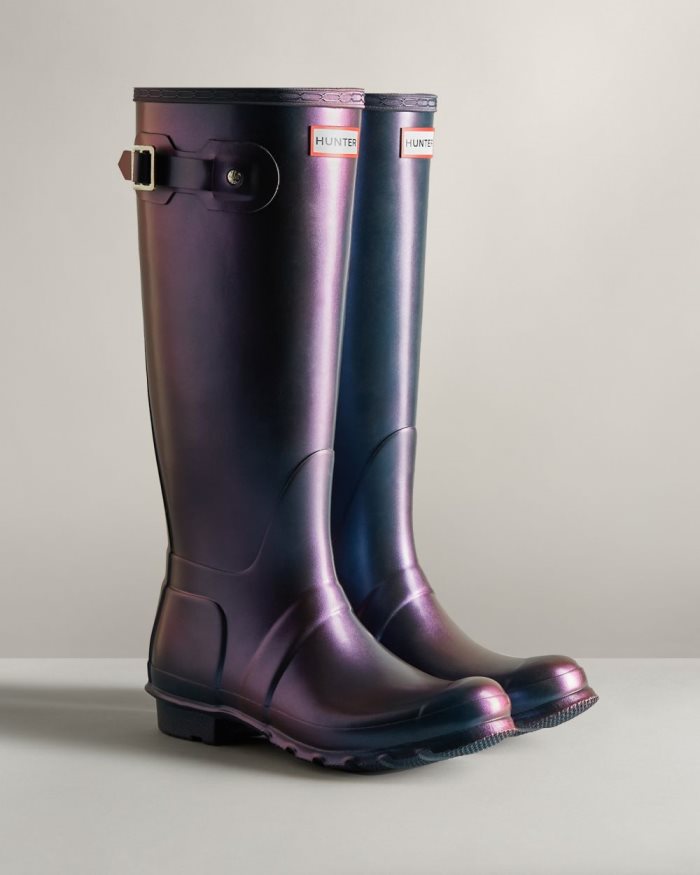 Blue Women's Hunter Nebula Tall Rain Boots | OPEYla69