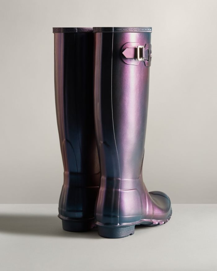 Blue Women's Hunter Nebula Tall Rain Boots | OPEYla69