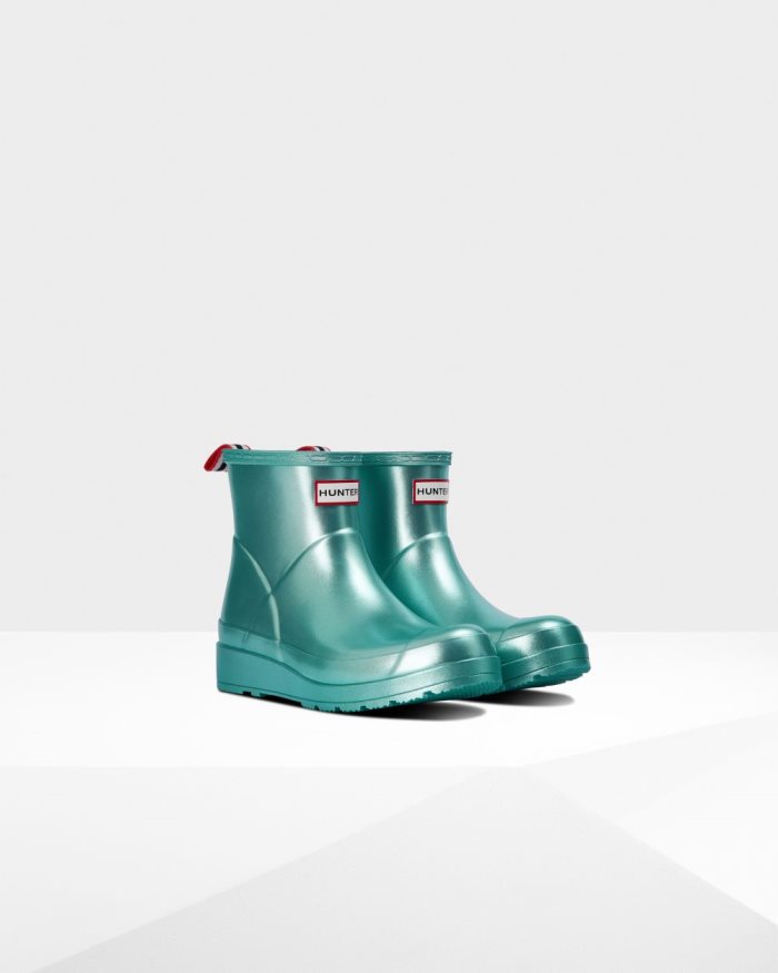 Blue Women's Hunter Play Short Nebula Rain Boots | vHjTzYx1