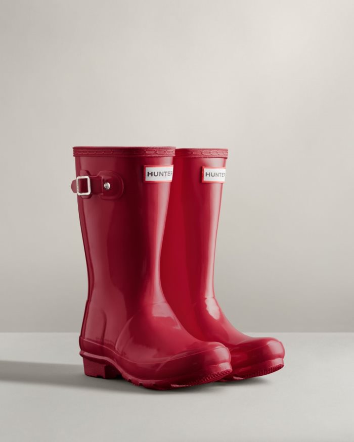 Bright Pink Kids' Hunter Original Gloss Rain Boots | OTTGjoRC