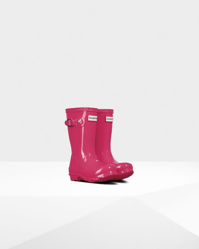 Bright Pink Kids' Hunter Original Gloss Boots | QiS9ddPZ