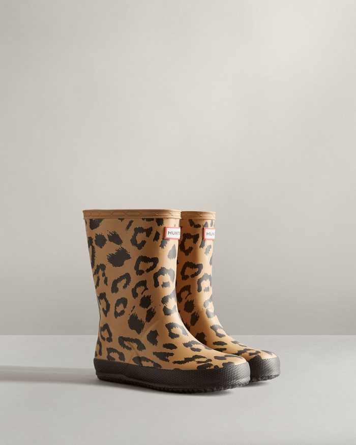 Brown Kids' Hunter First Hybrid Leopard Print Rain Boots | aSOjYNeK