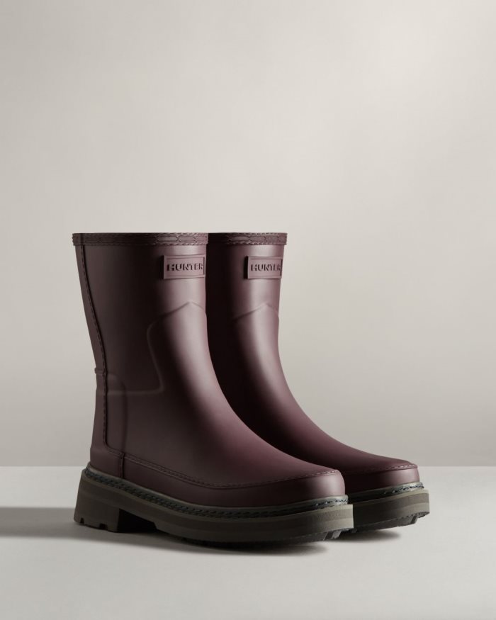 Brown Women's Hunter Refined Stitch Detail Short Rain Boots | fUbw3dfk