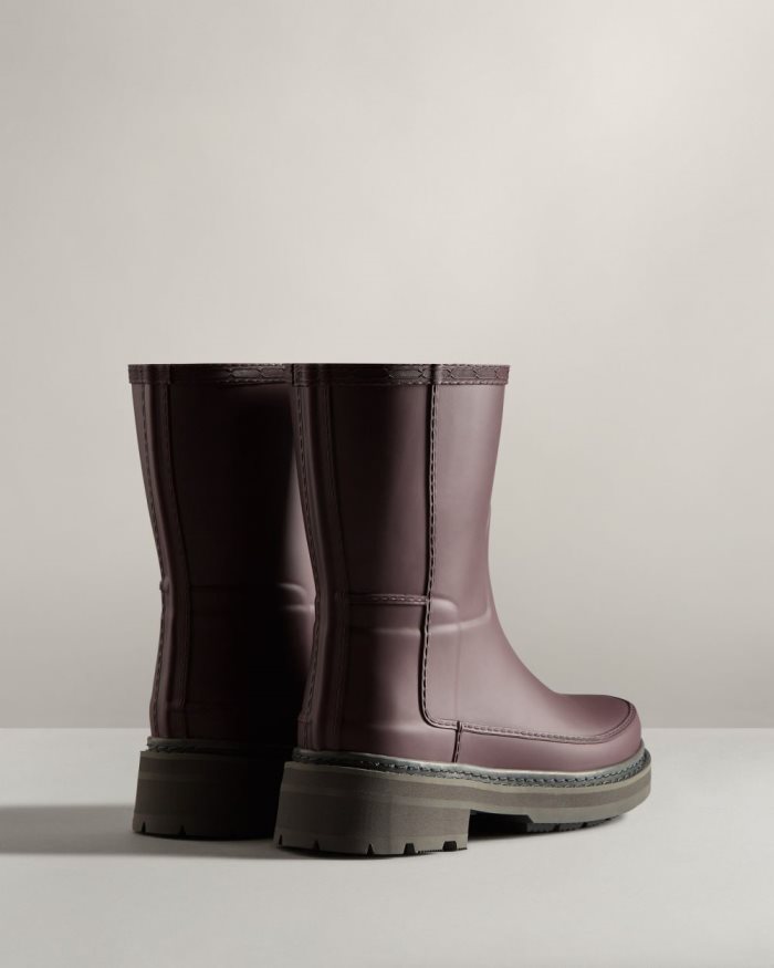 Brown Women's Hunter Refined Stitch Detail Short Rain Boots | fUbw3dfk