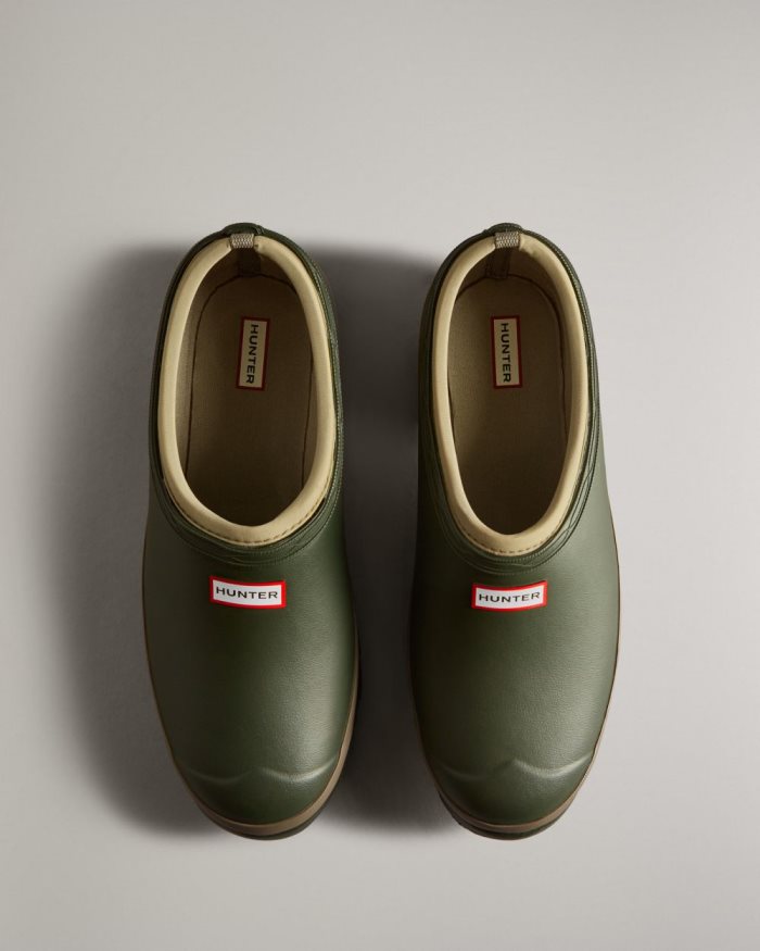 Dark Olive / Brown Men's Hunter Gardener Clogs | mjJ4wmBO