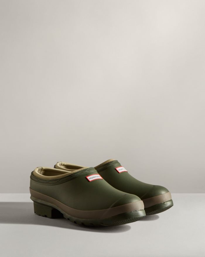 Dark Olive / Brown Men's Hunter Gardener Clogs | mjJ4wmBO