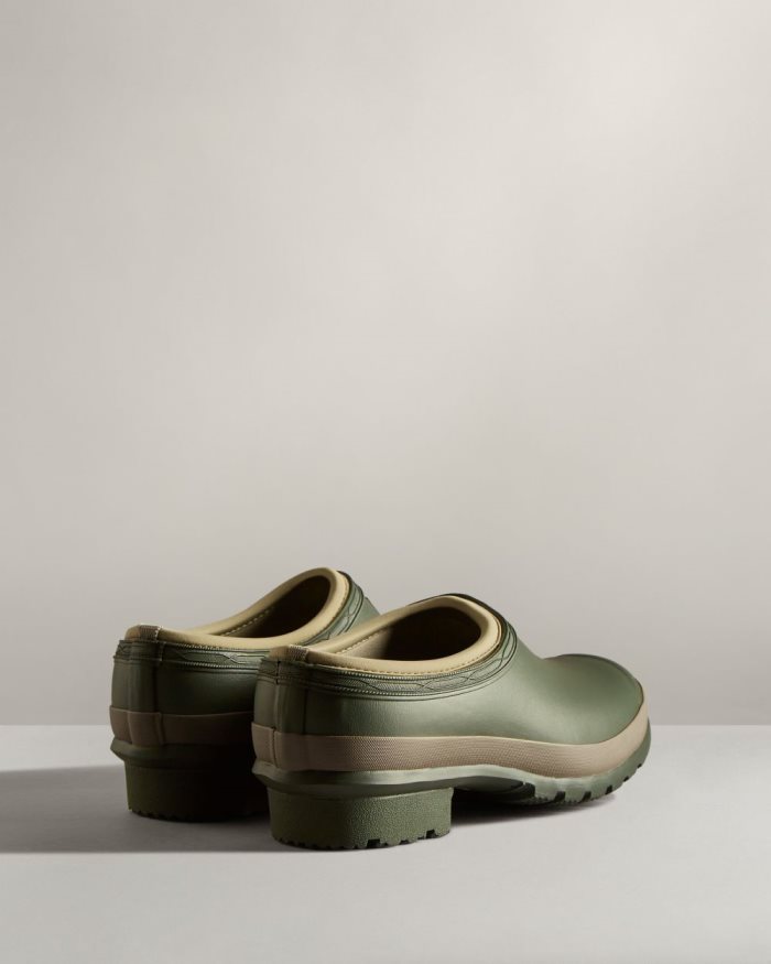 Dark Olive / Brown Men's Hunter Gardener Clogs | mjJ4wmBO