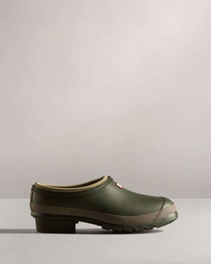 Dark Olive / Brown Men's Hunter Gardener Clogs | mjJ4wmBO