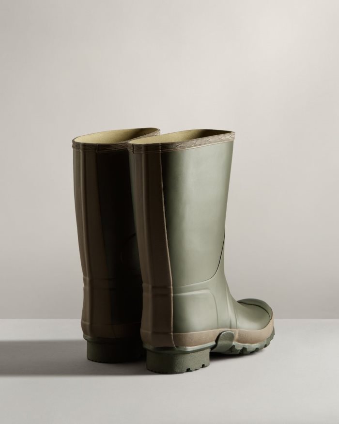 Dark Olive / Brown Men's Hunter Gardener Rain Boots | qujy5YyI