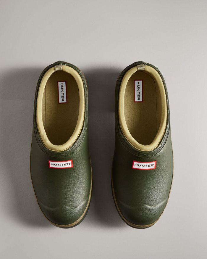 Dark Olive / Brown Women's Hunter Gardener Clogs | GWRyGLvs