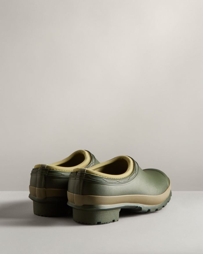 Dark Olive / Brown Women's Hunter Gardener Clogs | GWRyGLvs