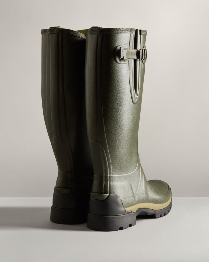 Dark Olive Men's Hunter Balmoral Adjustable 3mm Neoprene Rain Boots | ieByn7nq