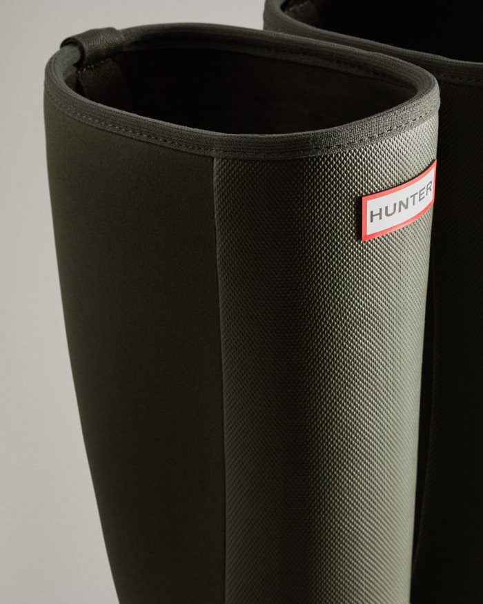 Dark Olive Men's Hunter Balmoral Field Hybrid Tall Rain Boots | sQEqMMRl