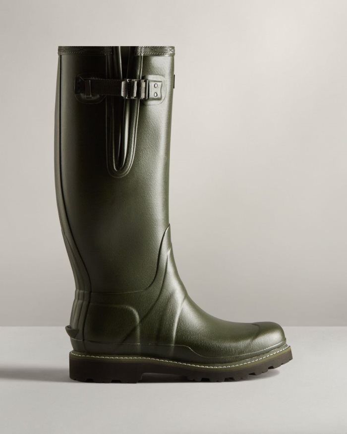 Dark Olive Men's Hunter Balmoral Side Adjustable Rain Boots | sjvUFJZ2