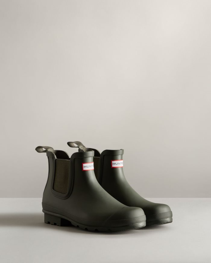 Dark Olive Men's Hunter Original Chelsea Boots | BzceIDcp