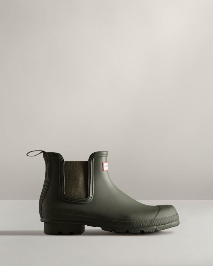 Dark Olive Men's Hunter Original Chelsea Boots | BzceIDcp