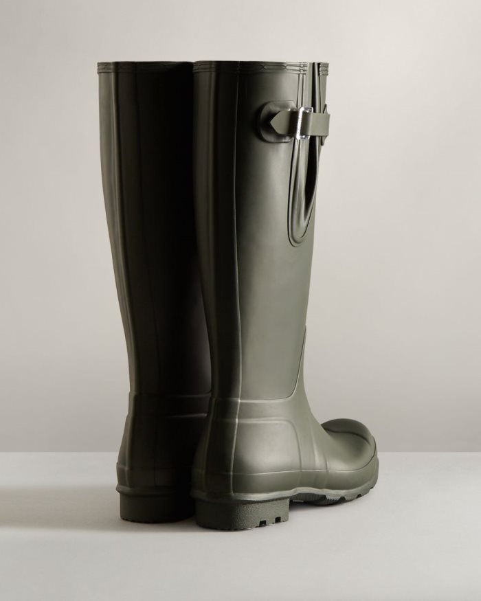 Dark Olive Men's Hunter Tall Side Adjustable Rain Boots | B3GiYrPH