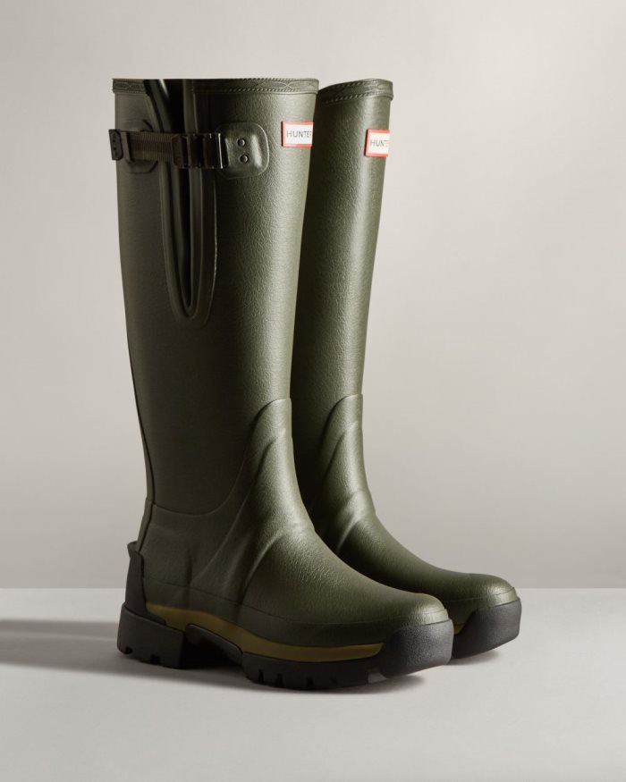 Dark Olive Women's Hunter Balmoral Adjustable 3mm Neoprene Rain Boots | t1V7PQaI