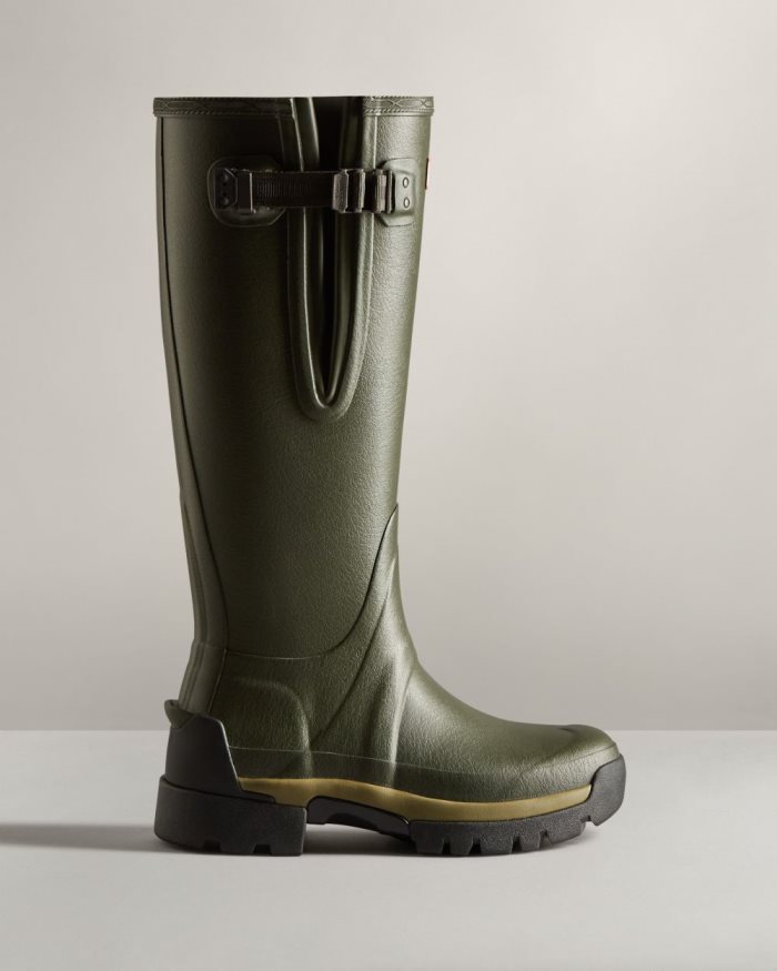 Dark Olive Women's Hunter Balmoral Adjustable 3mm Neoprene Rain Boots | t1V7PQaI