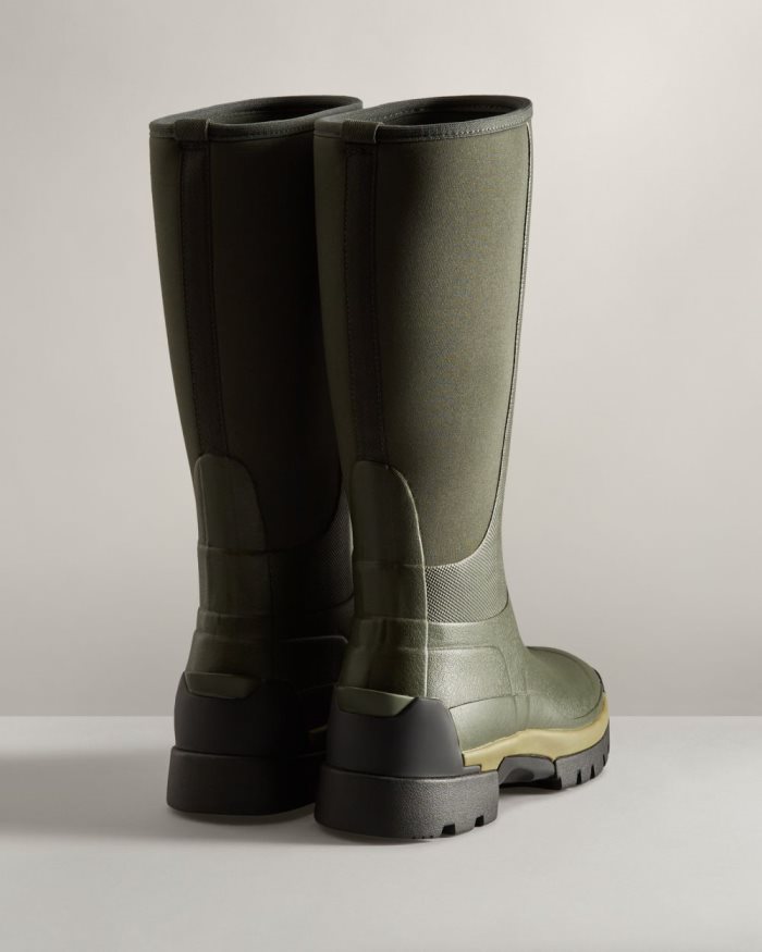 Dark Olive Women's Hunter Balmoral Field Hybrid Tall Rain Boots | 2mBtny5M