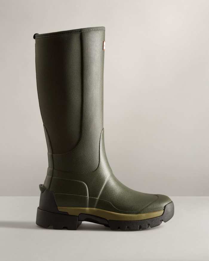 Dark Olive Women\'s Hunter Balmoral Field Hybrid Tall Rain Boots | 2mBtny5M