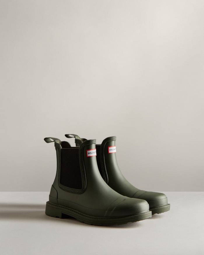 Dark Olive Women's Hunter Commando Chelsea Boots | znEIFtRt