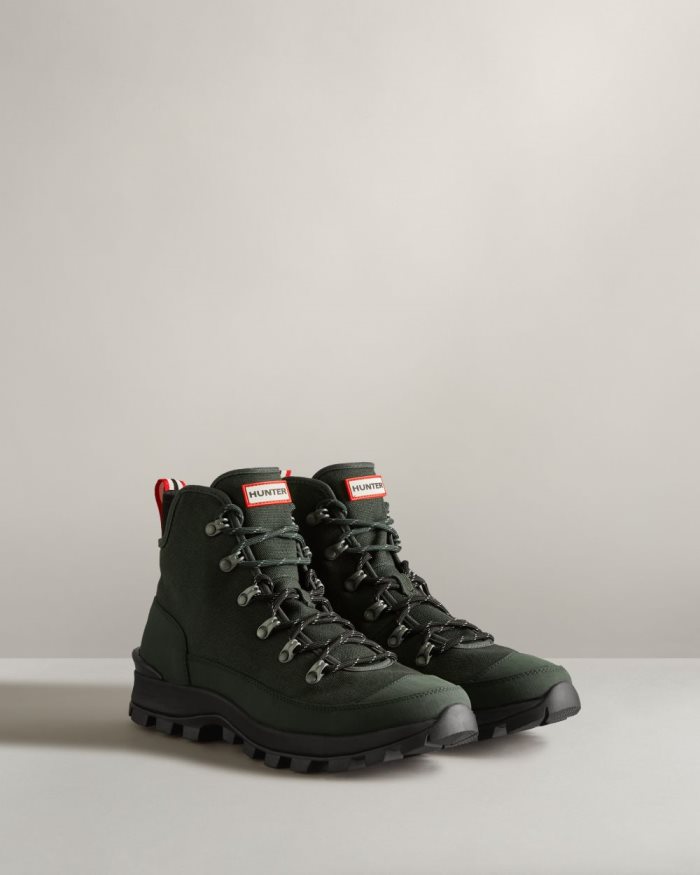 Green Men's Hunter Canvas Desert Commando Boots | mDVg899d