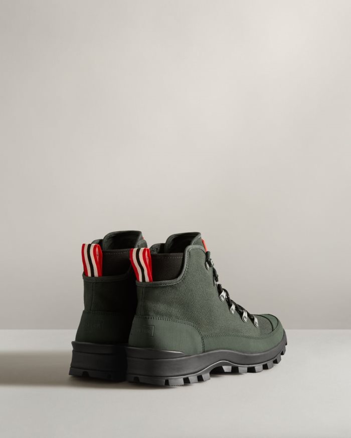 Green Men's Hunter Canvas Desert Commando Boots | mDVg899d