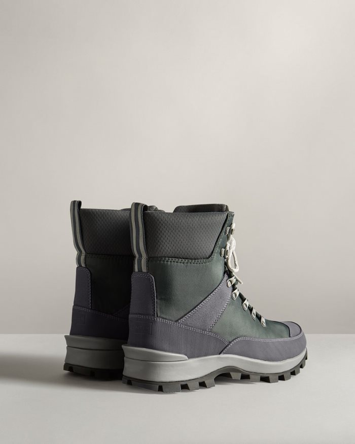 Green / Navy Men's Hunter Insulated Recycled Polyester Commando Ankle Boots | 38H7aXQV