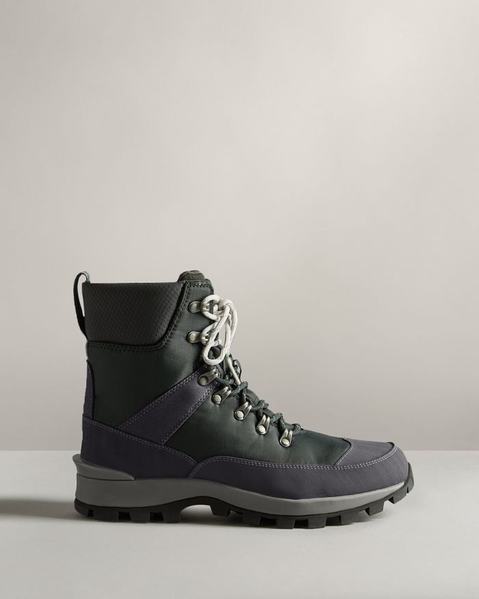 Green / Navy Men's Hunter Insulated Recycled Polyester Commando Boots | i6I9C8DX