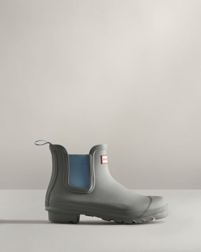 Grey / Blue Women's Hunter Original Chelsea Boots | QdqKP9NL