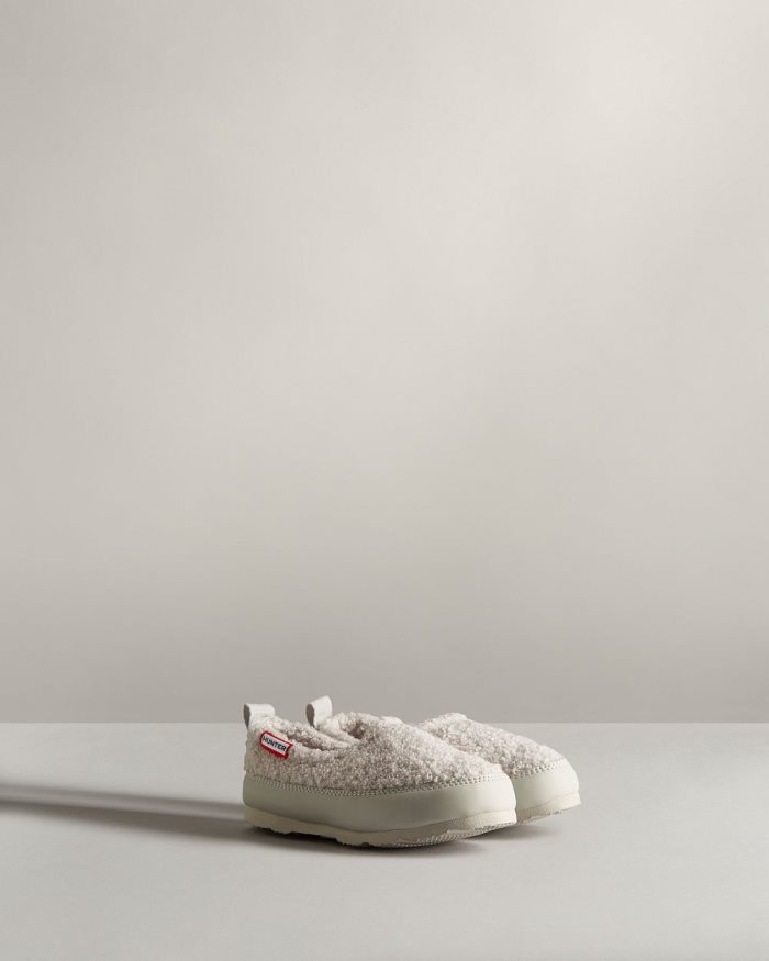 Grey Kids' Hunter Insulated Sherpa Slippers | UQ763iyV