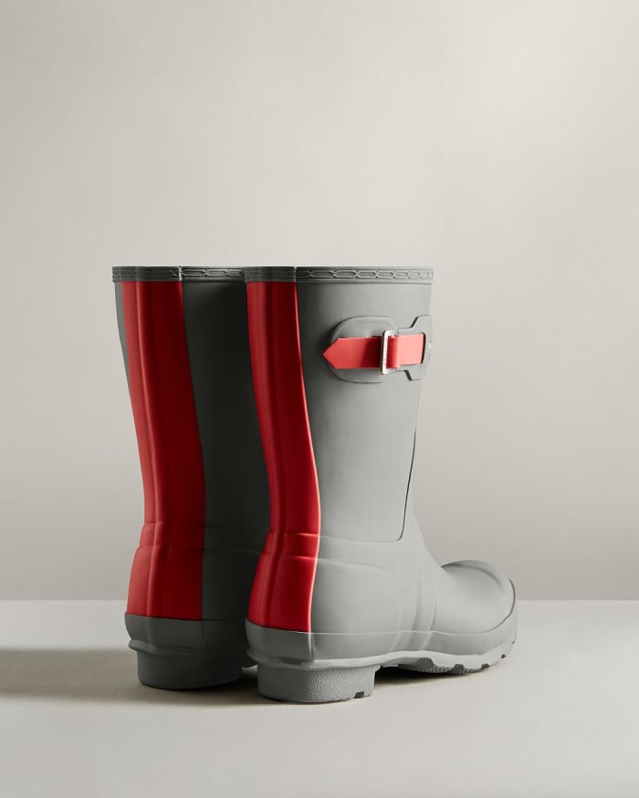 Grey / Red Women's Hunter Short Insulated Rain Boots | nDpI8eWO