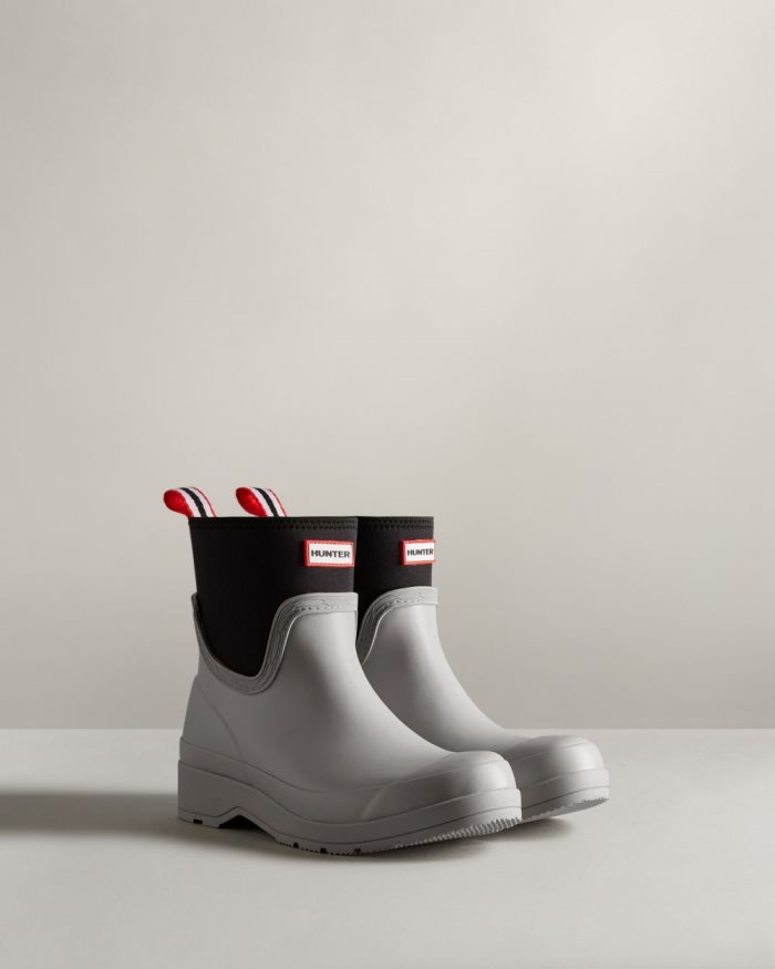 Light Grey Women's Hunter Play Short Neoprene Rain Boots | qzQzjpFR