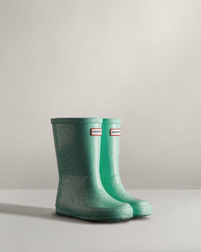 Mint Kids' Hunter First Classic Giant Glitter Rain Boots | 8LheOOb0