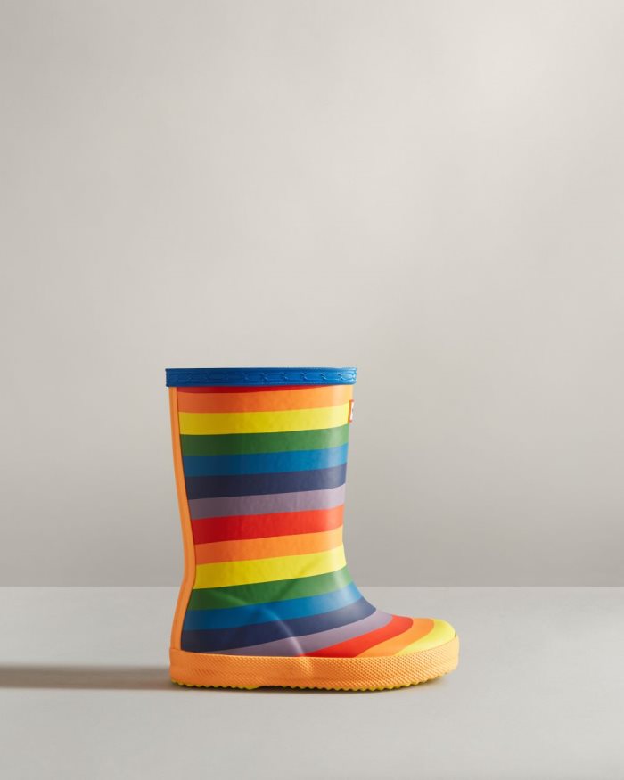 Multicolor Kids' Hunter First Classic Rainbow Rain Boots | FGt1K4Xr