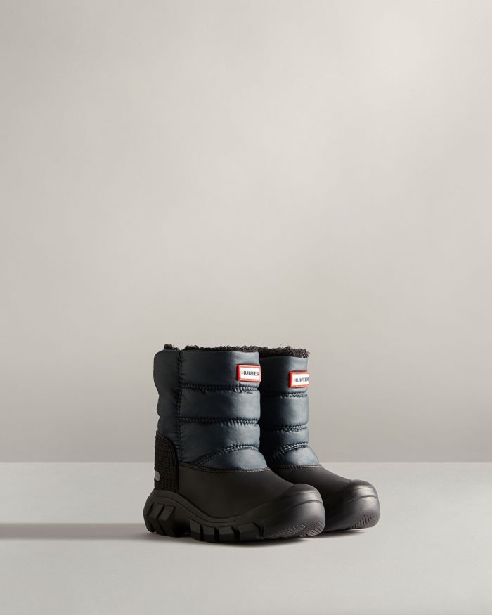 Navy / Black Kids' Hunter Insulated Snow Boots | k7R023ZH