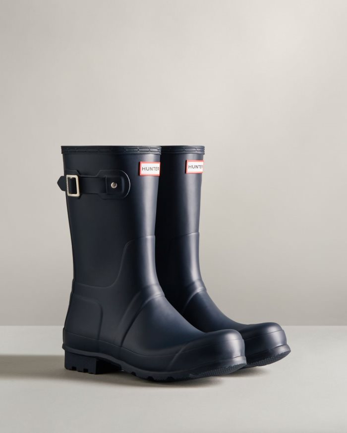 Navy Men's Hunter Original Short Rain Boots | tAmPUgC2