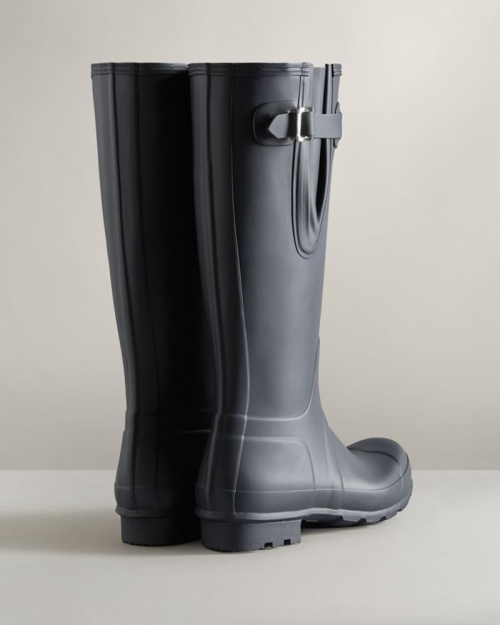 Navy Men's Hunter Tall Side Adjustable Rain Boots | 4BXAt70M