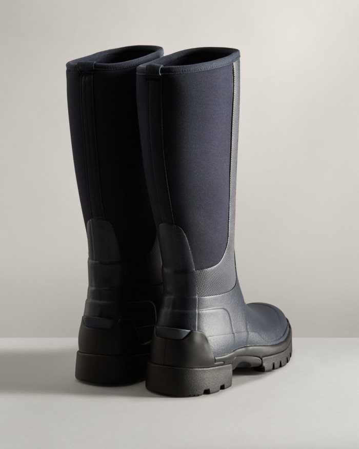 Navy Women's Hunter Balmoral Field Hybrid Tall Rain Boots | NlOWCDXF