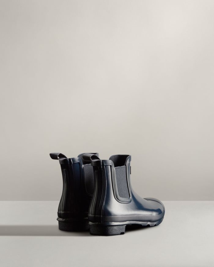 Navy Women's Hunter Original Gloss Chelsea Boots | wdlBfINn