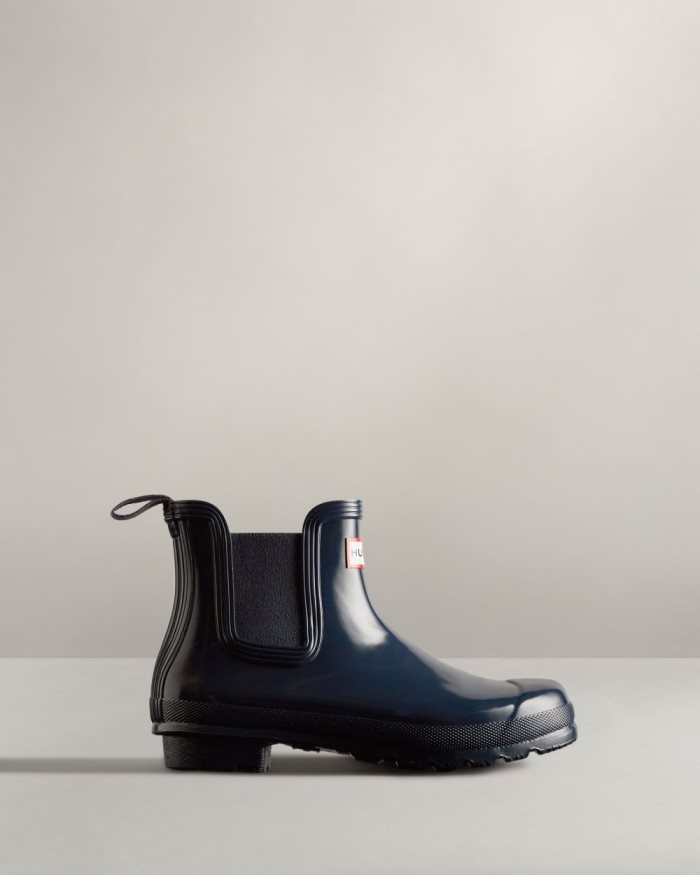 Navy Women's Hunter Original Gloss Chelsea Boots | wdlBfINn