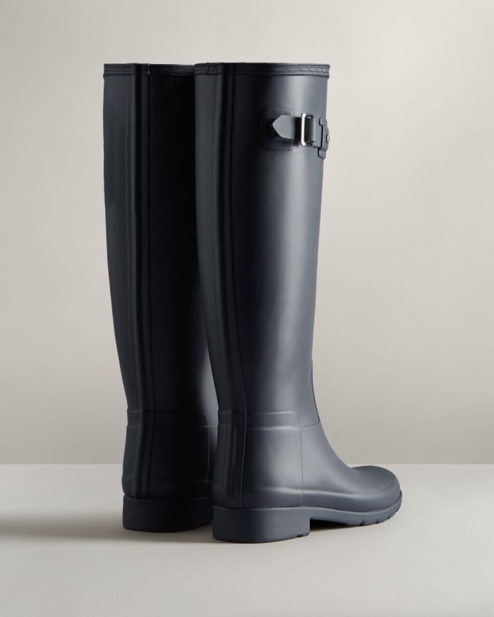 Navy Women's Hunter Refined Slim Fit Tall Rain Boots | igaRYRtw